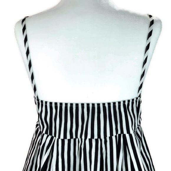 Striped Black + White Babydoll Cami Top - Picture 3 of 8
